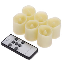 Load image into Gallery viewer, Set of 6 White Flickering Candles