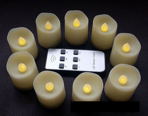 Set of 6 White Flickering Candles